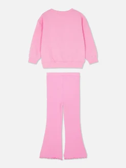 Set Aus Sweatshirt Und Ausgestellter Leggings