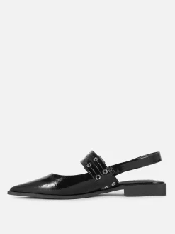 Slingback-Ballerinas Mit Schnalle