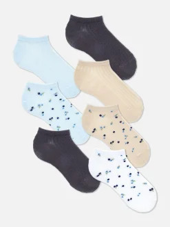 Sneakersocken Mit Blumenmuster, 7er-Pack