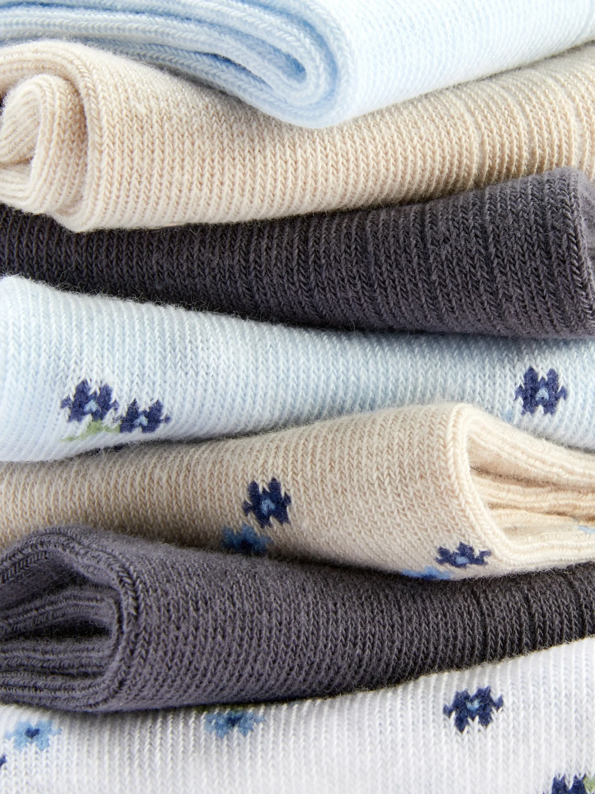 Sneakersocken Mit Blumenmuster, 7er-Pack