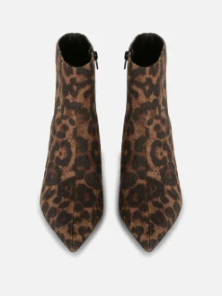 Stiefel Mit Leopardenmuster Und Kitten-Heel