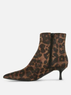 Stiefel Mit Leopardenmuster Und Kitten-Heel