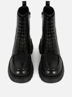 Stiefeletten Mit Apron Toe Und Schnürung