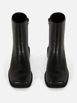 Stiefeletten Mit Eckiger Zehenpartie