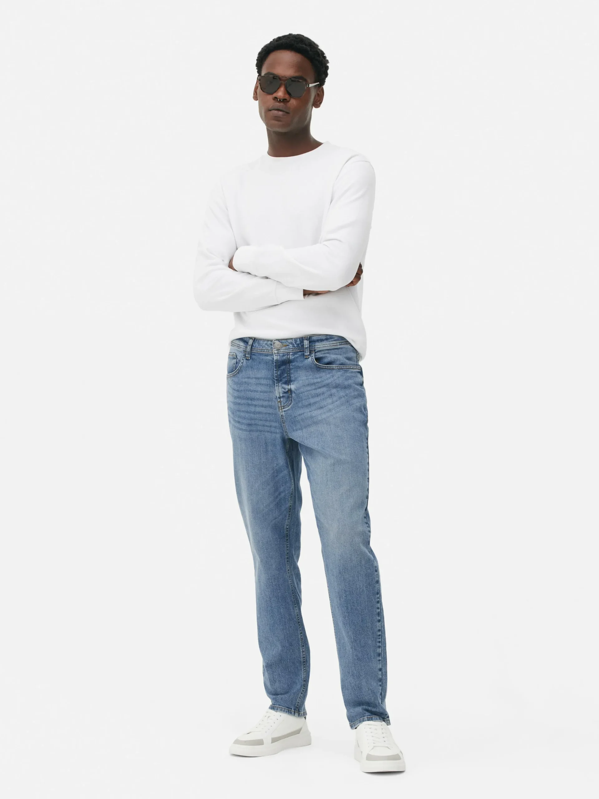 Stretch-Jeans Mit Geradem Bein