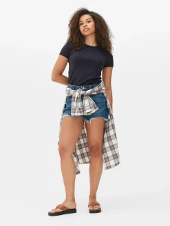 Stretch-T-Shirt Mit Rundhalsausschnitt