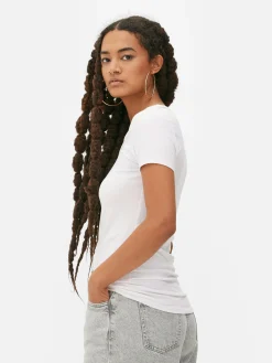 Stretch-T-Shirt Mit V-Ausschnitt