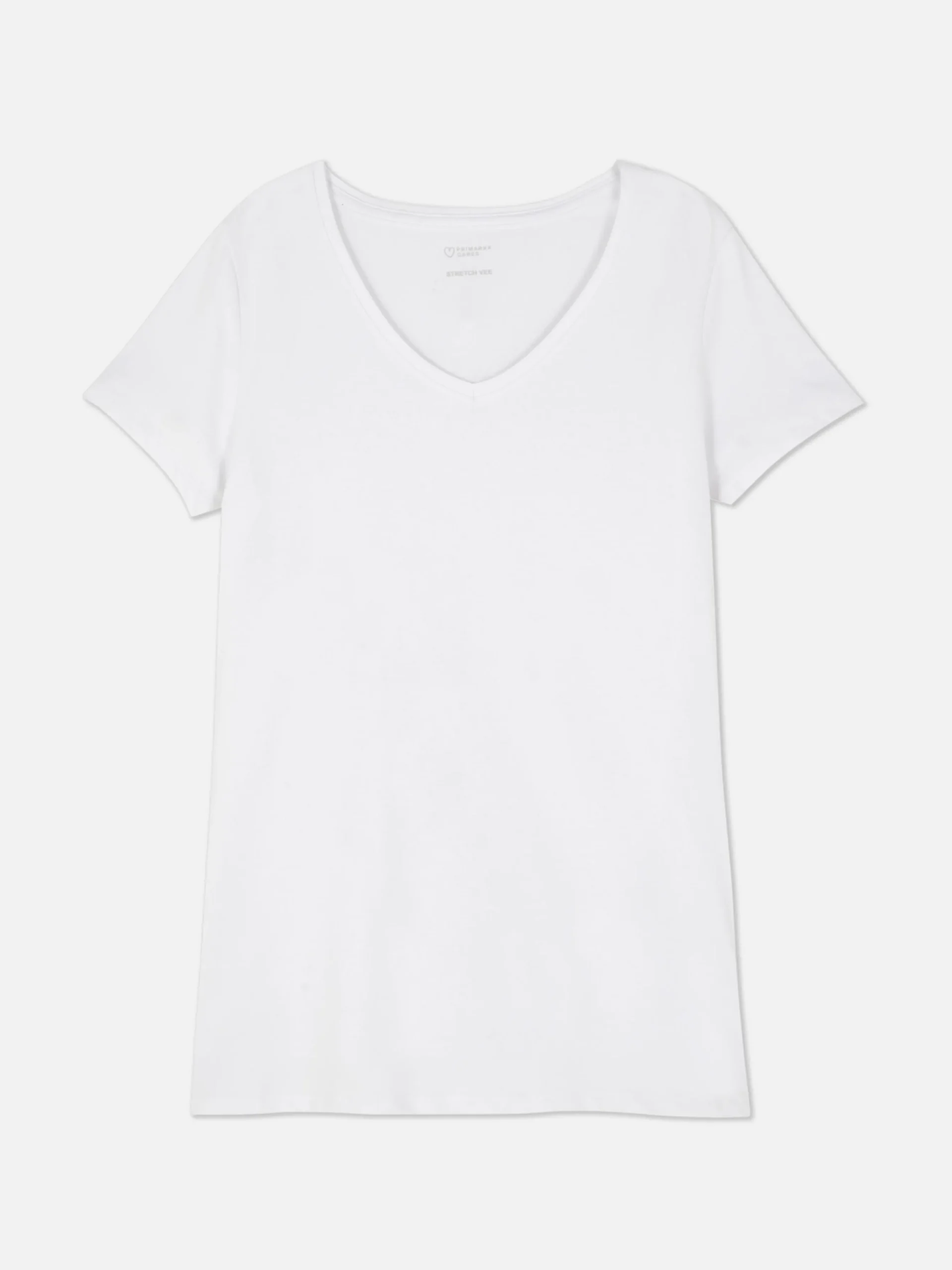 Stretch-T-Shirt Mit V-Ausschnitt