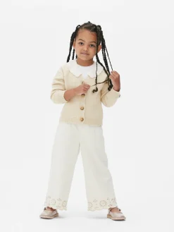 Strickcardigan Mit Besticktem Kragen