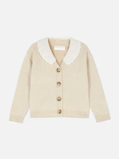 Strickcardigan Mit Besticktem Kragen