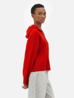 Strick-Hoodie Mit Slogan