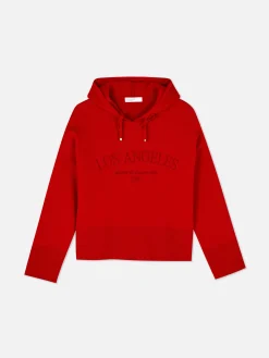 Strick-Hoodie Mit Slogan