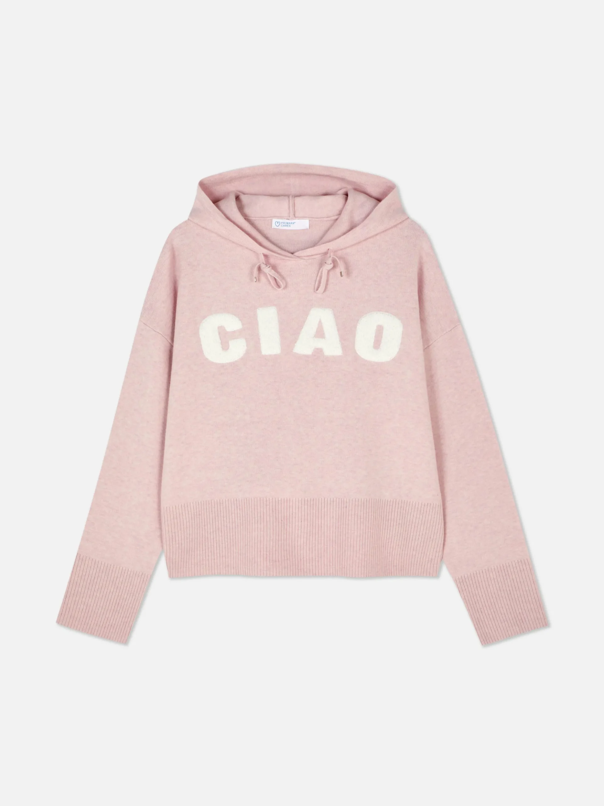 Strick-Hoodie Mit Slogan