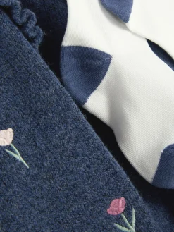 Strickkleid Mit Blumenstickerei