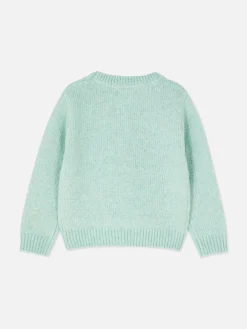 Strickpullover Mit Blumenstickerei