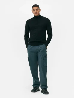 Strickpullover Mit Kurzem Reißverschluss