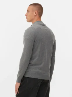 Strickpullover Mit Kurzem Reißverschluss