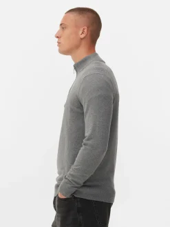 Strickpullover Mit Kurzem Reißverschluss