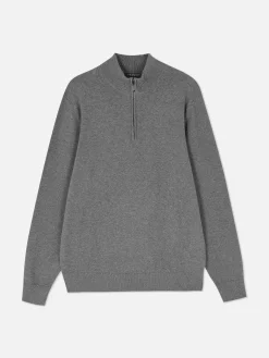 Strickpullover Mit Kurzem Reißverschluss