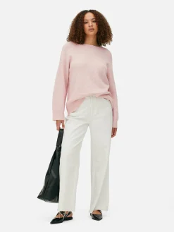 Strickpullover Mit Ärmelbündchen