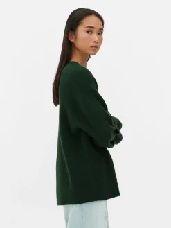 Strickpullover Mit Ärmelbündchen