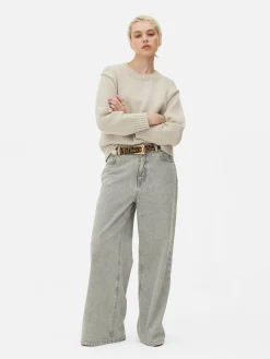 Strickpullover Mit Rundhalsausschnitt