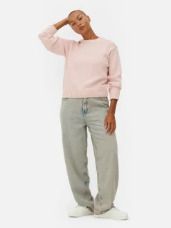 Strickpullover Mit Rundhalsausschnitt