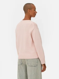 Strickpullover Mit Rundhalsausschnitt