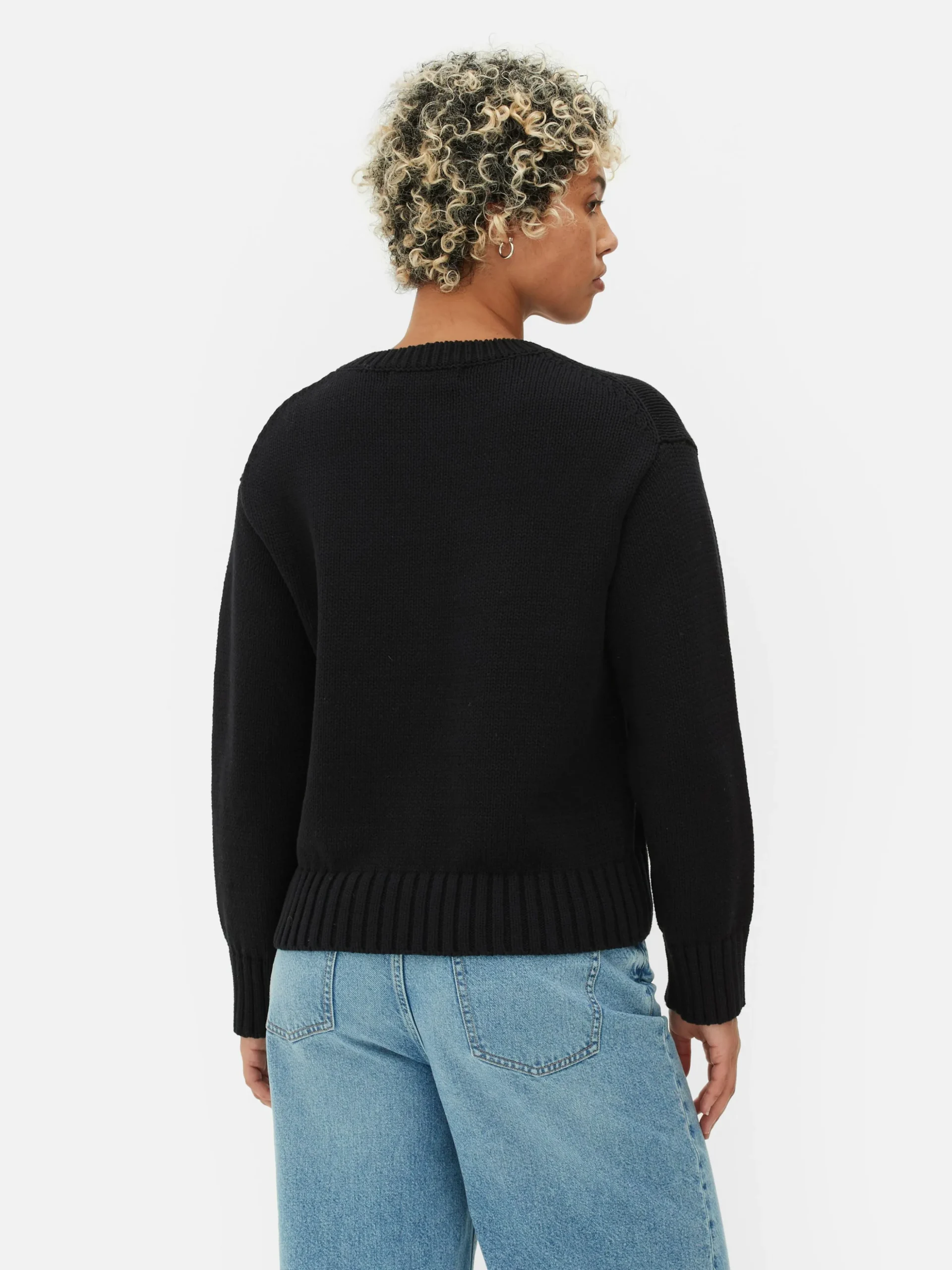 Strickpullover Mit Rundhalsausschnitt