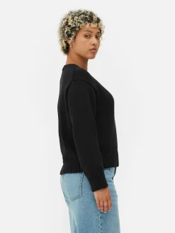 Strickpullover Mit Rundhalsausschnitt