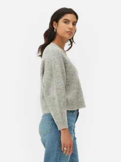 Strickpullover Mit V-Ausschnitt