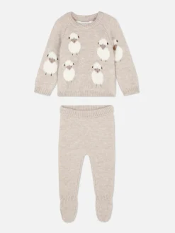 Strickpullover Und Leggings Mit Schafmotiv