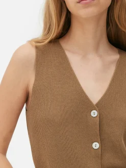 Strickweste Mit V-Ausschnitt