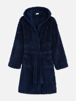 Strukturierter Fleece-Bademantel