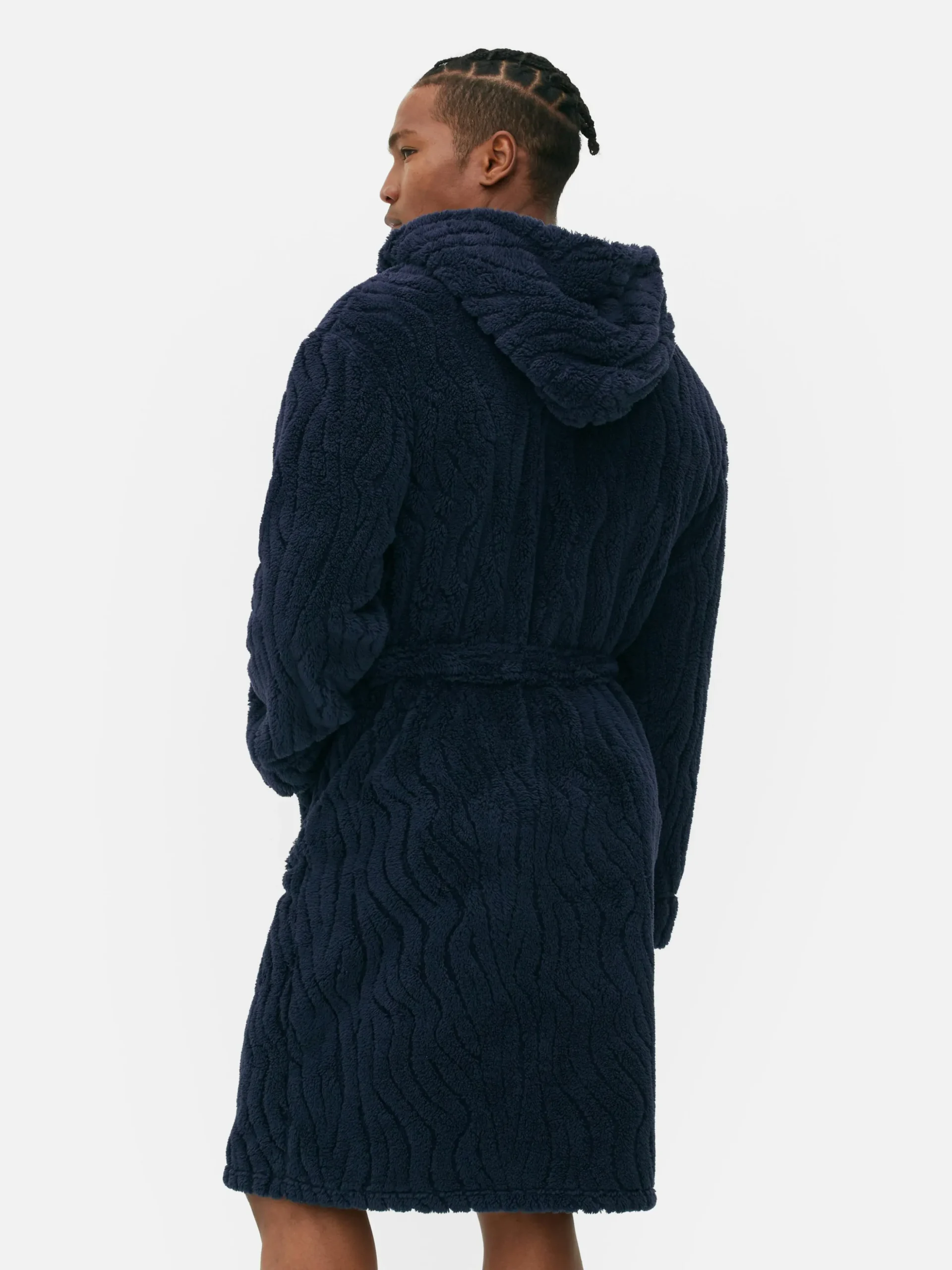 Strukturierter Fleece-Bademantel