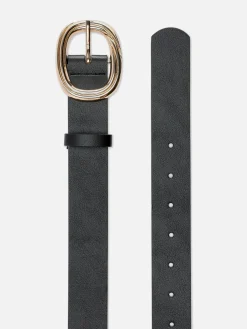 Strukturierter Gürtel Mit Runder Schnalle