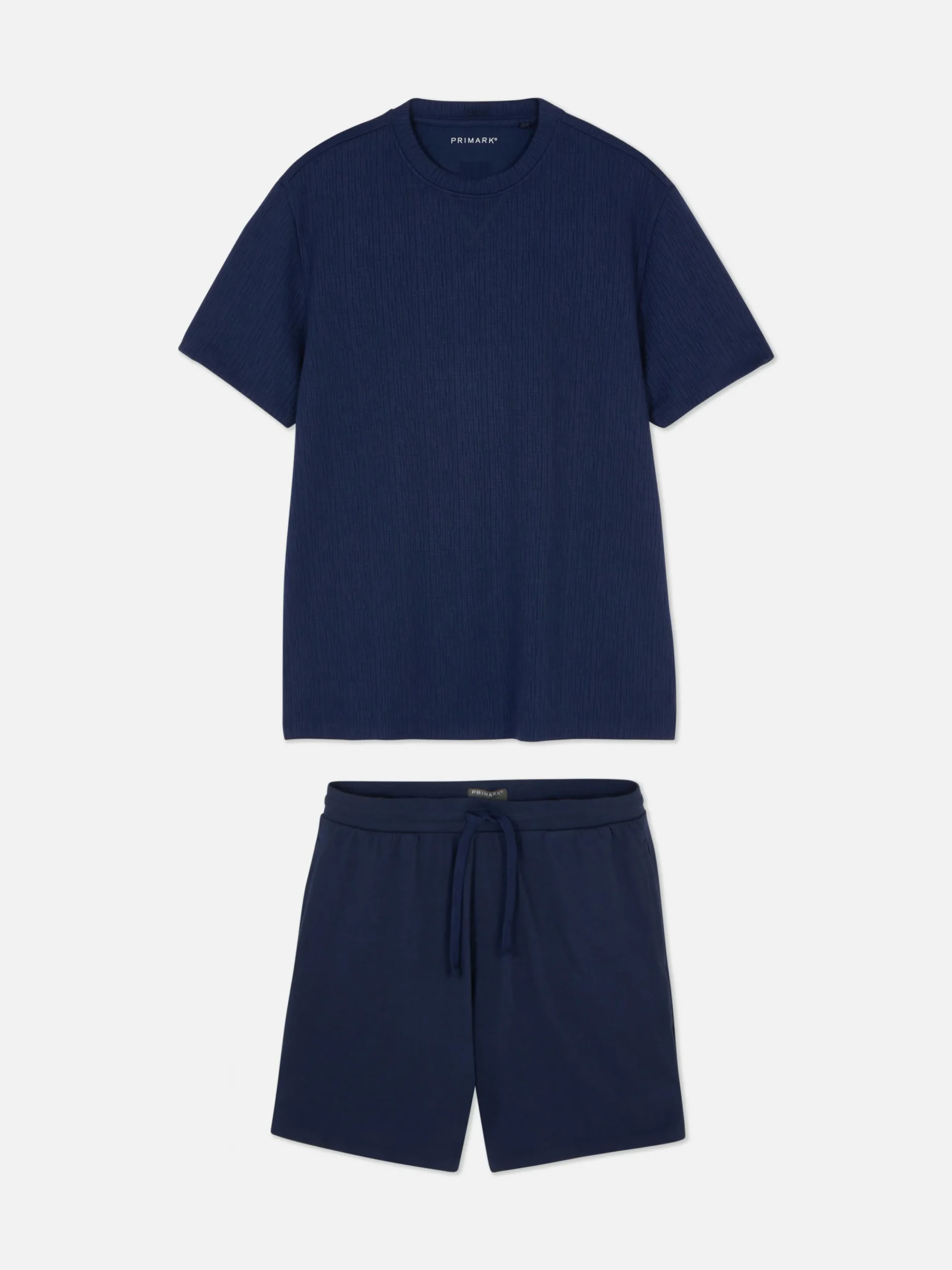 Strukturierter Schlafanzug Mit Shorts Und T-Shirt