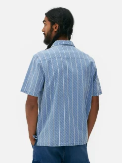 Strukturiertes Kurzärmeliges Hemd Mit Streifen