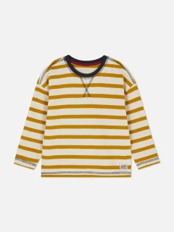 Strukturiertes Langarm-T-Shirt Mit Streifen