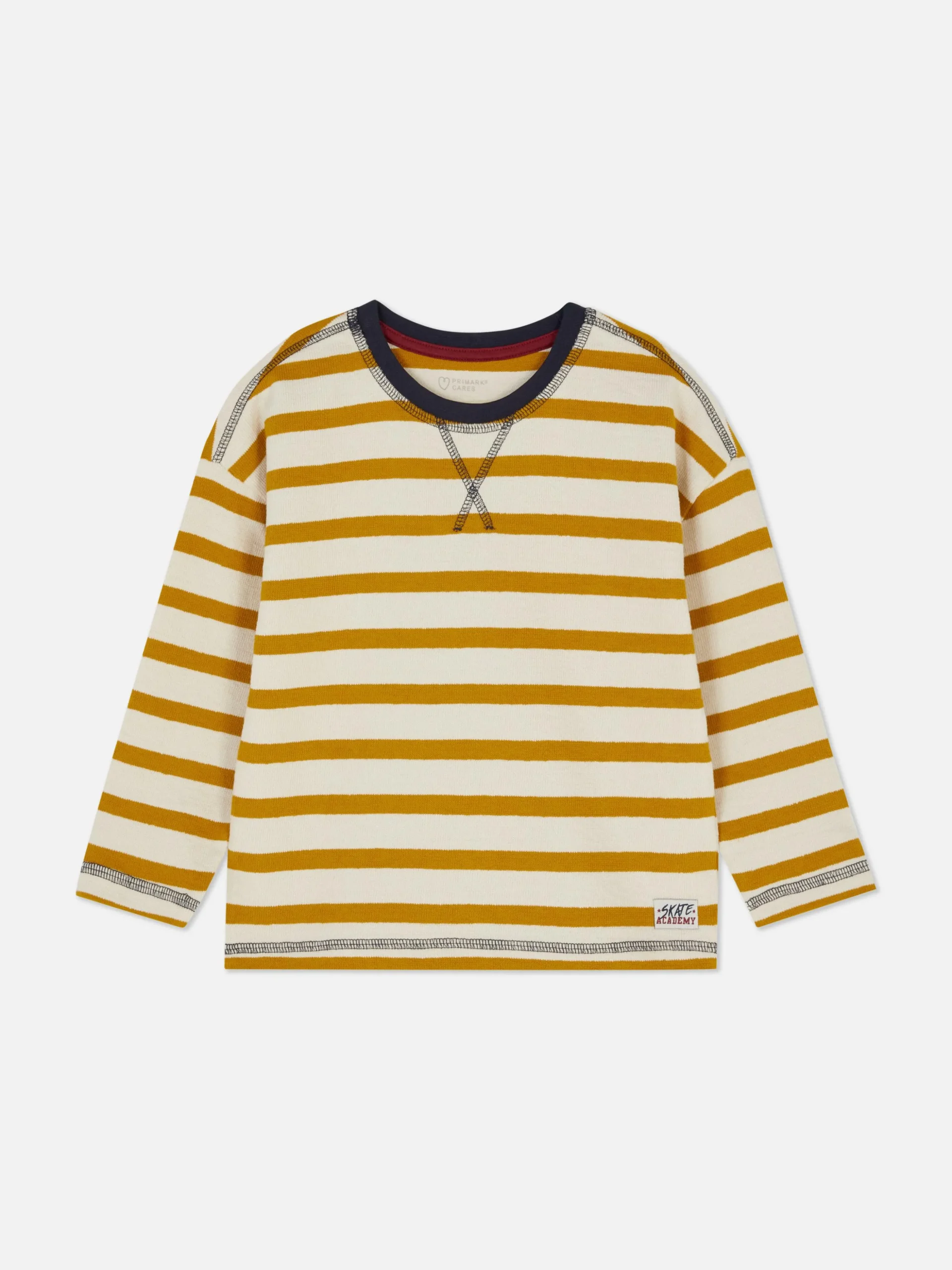 Strukturiertes Langarm-T-Shirt Mit Streifen