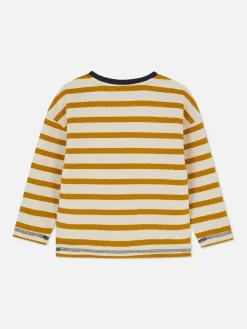 Strukturiertes Langarm-T-Shirt Mit Streifen