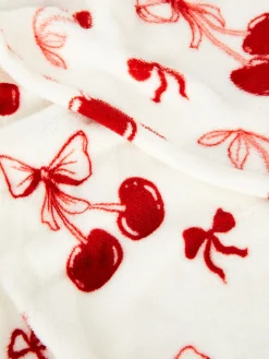 Superweicher Überwurf Mit Kirschmuster