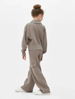 Sweatshirt In Acid-Wash Mit Trichterkragen