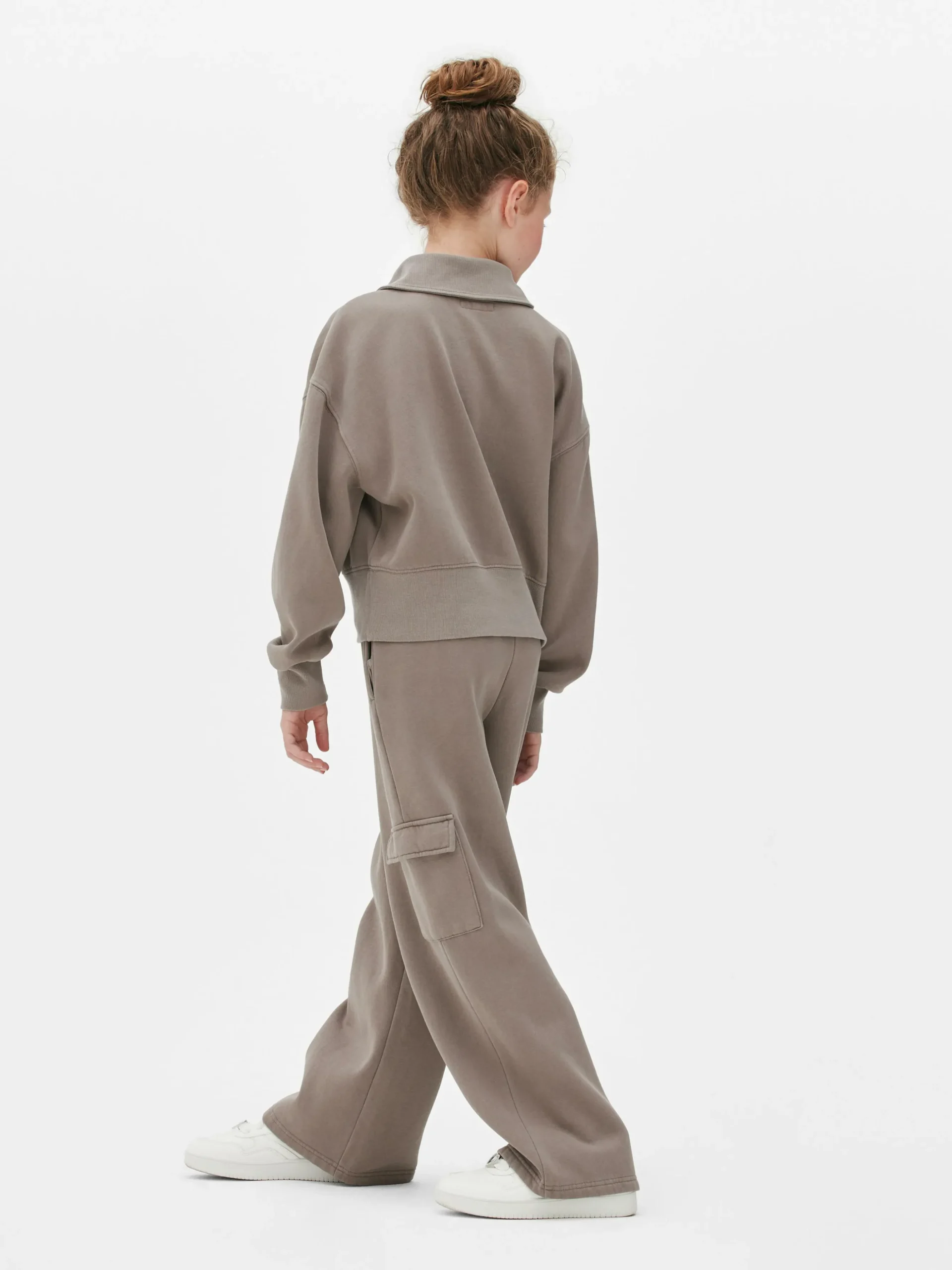 Sweatshirt In Acid-Wash Mit Trichterkragen