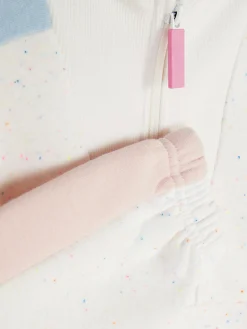 Sweatshirt In Blockfarben Mit Halbreißverschluss