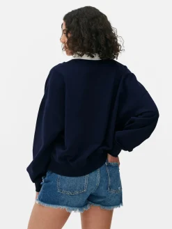 Sweatshirt Mit Kragen Und Grafik