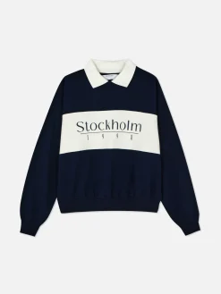 Sweatshirt Mit Kragen Und Grafik