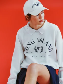 Sweatshirt Mit Kragen Und Grafik