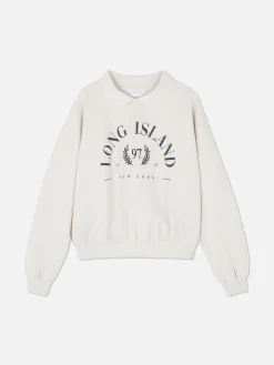 Sweatshirt Mit Kragen Und Grafik