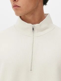 Sweatshirt Mit Reißverschluss Und Geometrie-Muster